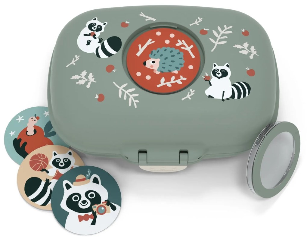 monbento Desiatový box Monbento Gram Green Raccoon 600 ml