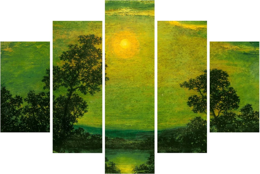 Obraz - Imitator of Ralph Albert Blakelock, Moonlight, reprodukcia (150x105 cm)