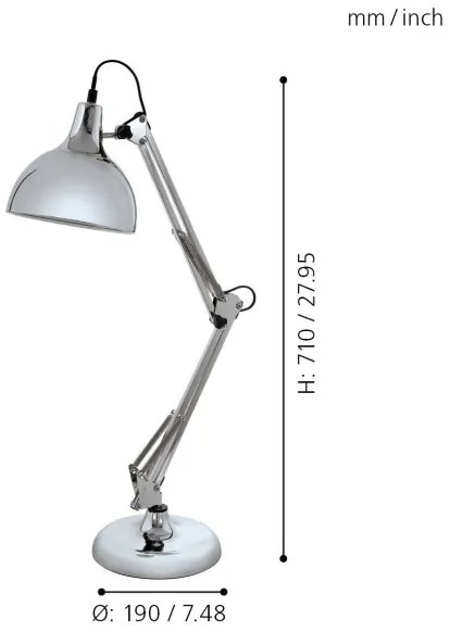 Eglo 94702 - Stolná lampa BORGILLIO 1xE27/40W/230V