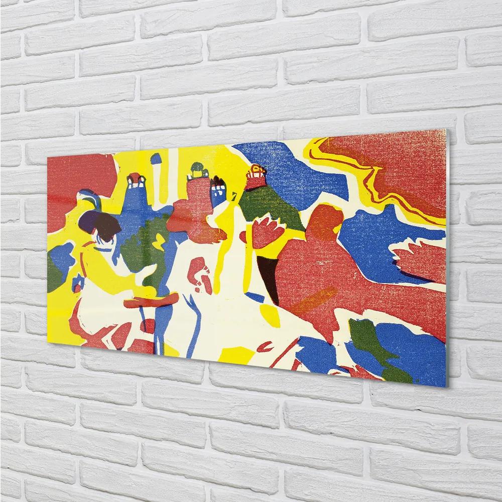 Sklenený obklad do kuchyne Abstraction landscape 125x50 cm