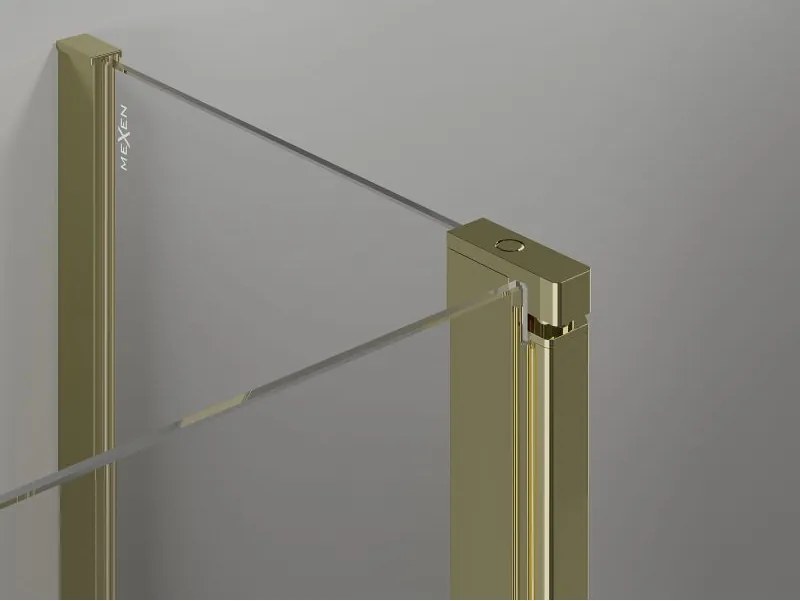 Mexen Mist T, sprchový kút s krídlovými dverami, 80 x 120 cm, 8mm číre sklo, zlatý lesklý profil, 8A4T-080-120-50-00