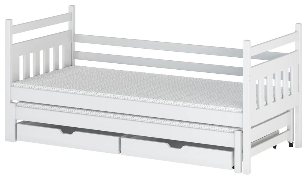 Detská posteľ 90 x 190 cm DANNY (s roštom a úl. priestorom) (biela). Vlastná spoľahlivá doprava až k Vám domov. 1013065