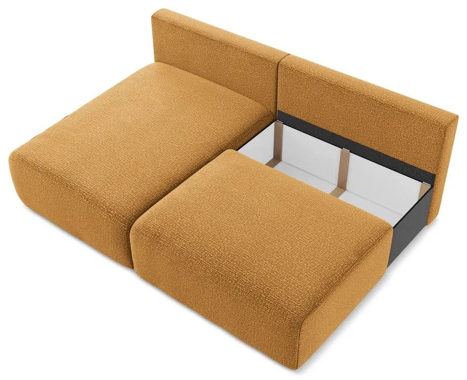 Oranžová rozkladacia/s úložným priestorom rohová pohovka (ľavý roh) Kalena – Makamii