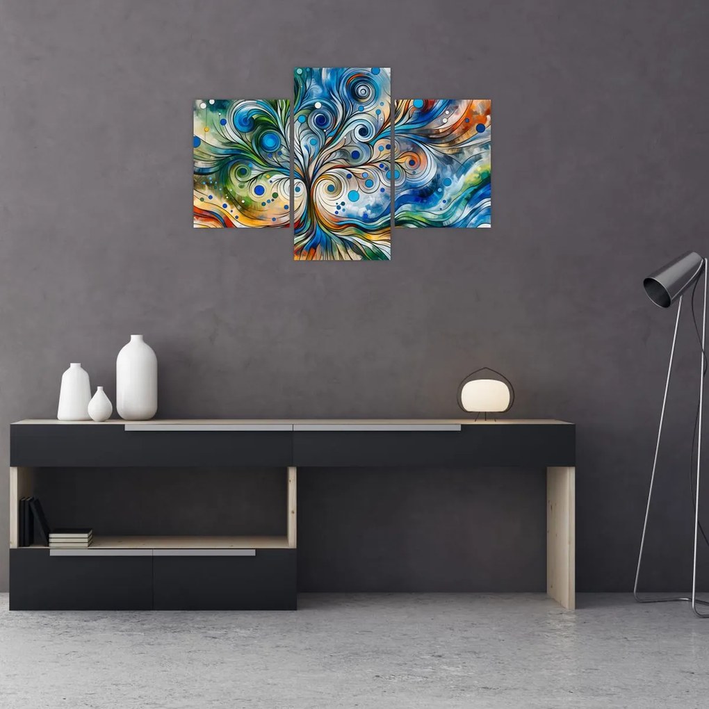 Obraz – Farebný energetický strom (90x60 cm)