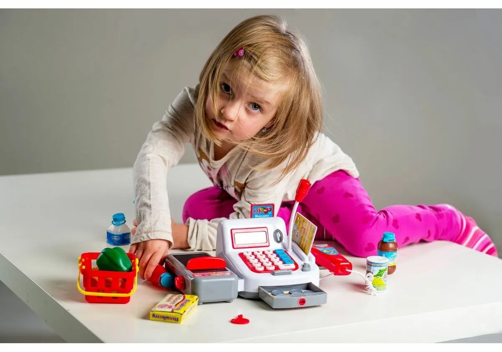 Teddies Pokladňa digitálna 30 cm s doplnkami, so zvukom a svetlom, na batérie