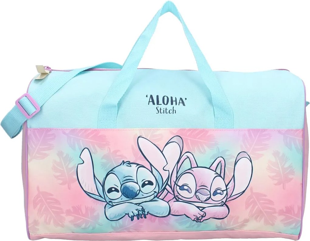 Dievčenská športová a cestovná taška Lilo & Stitch - motív Stitch a Angel - Aloha - 18L