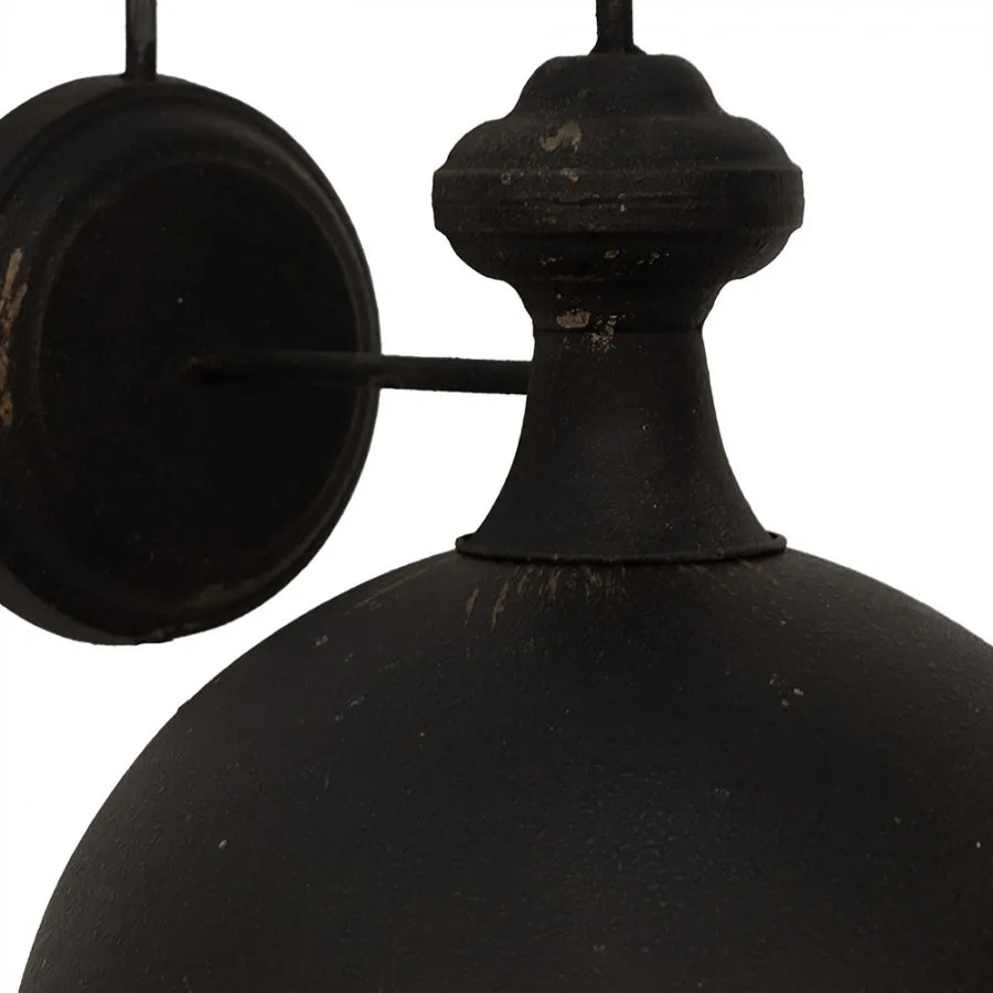 Rustikal čierne nástenné svietidlo Ø35