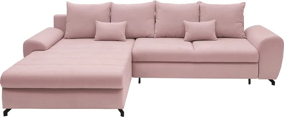 Rohová sedacia súprava Yoko, ružová látka