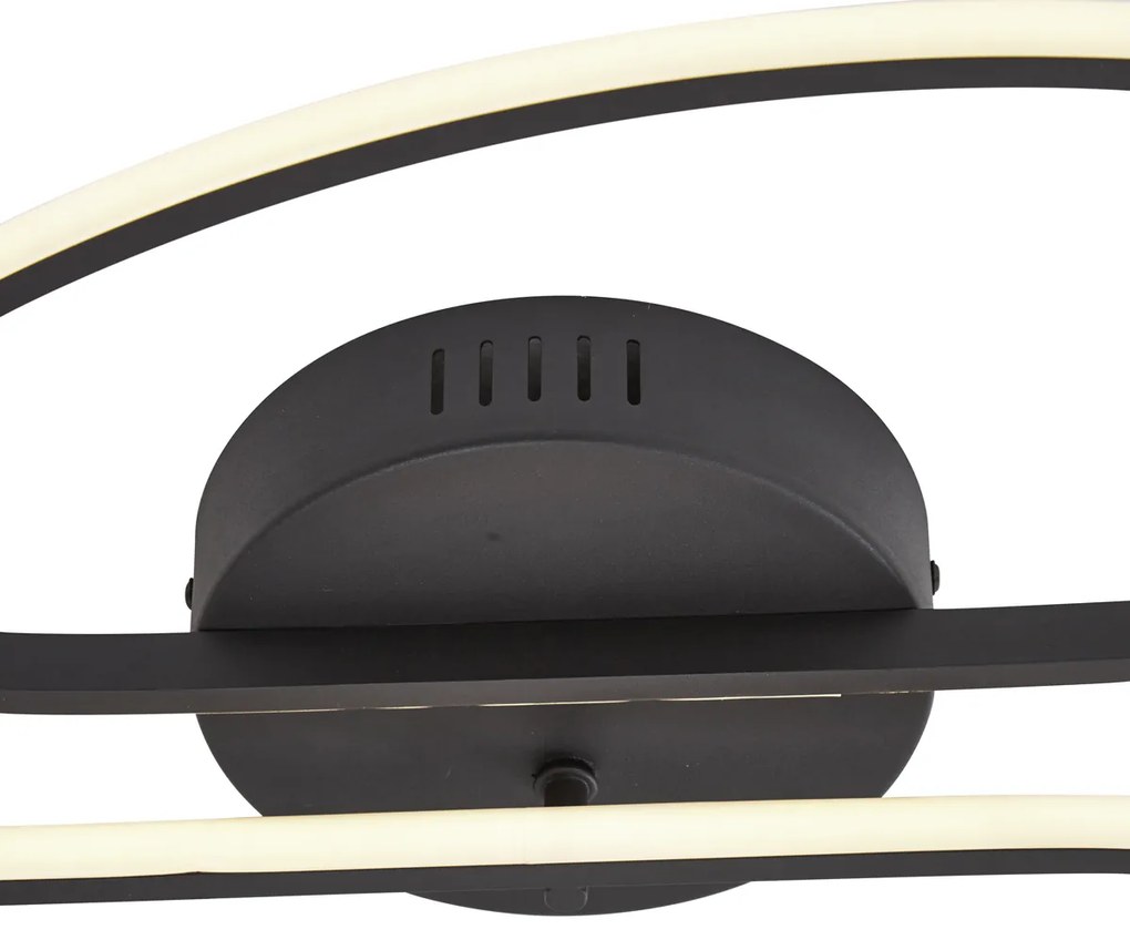 Dizajnové stropné svietidlo čierne 100 cm vrátane LED 3-stupňové stmievateľné 2-svetelné - Pepe