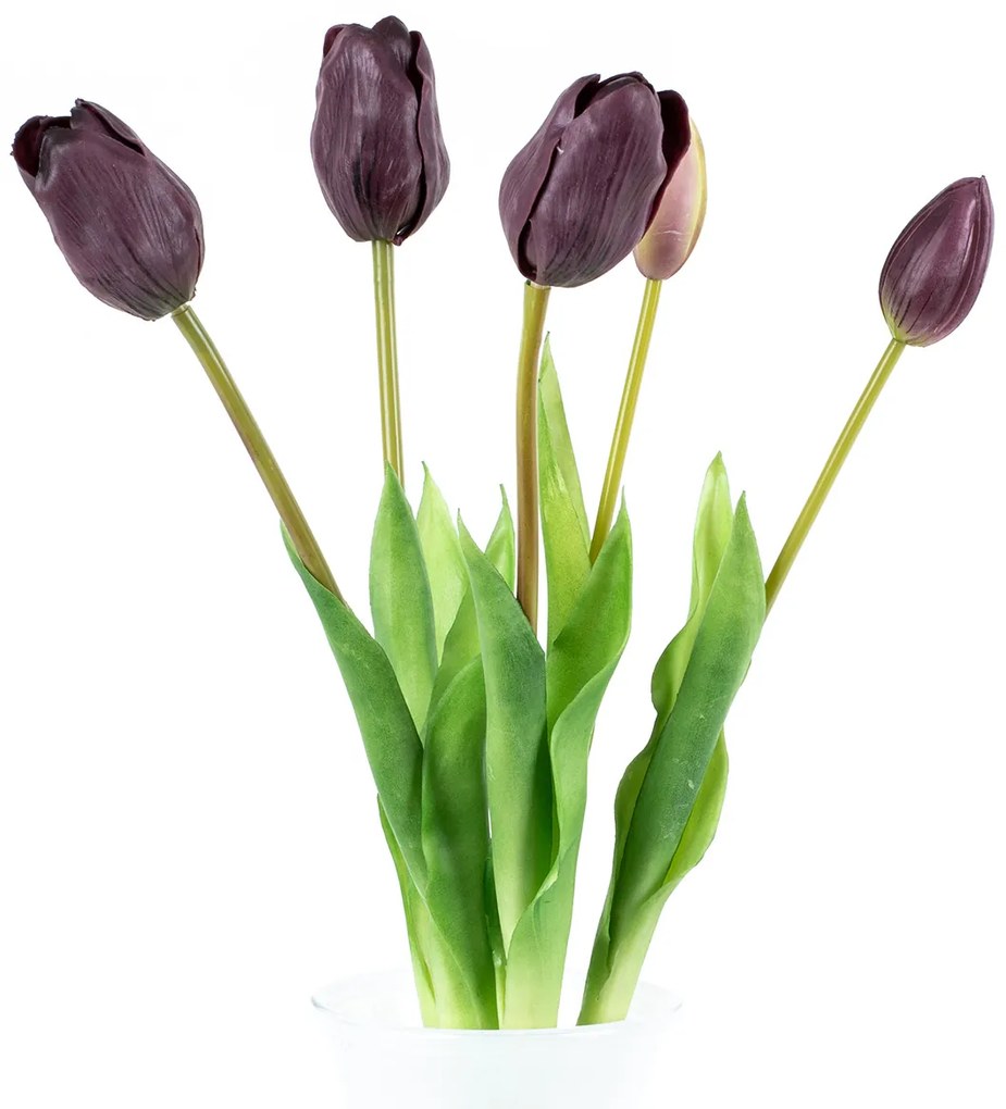 Umelý zväzok Tulipánov fialová, 48 cm