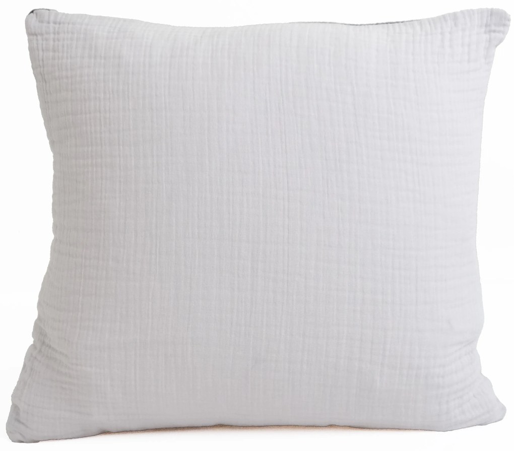 Mušelínová obliečka na vankúšik 40 × 40 cm Alexia Duo - sivá/krémová