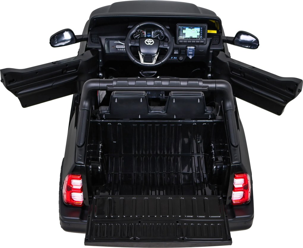 Ramiz Toyota Hilux na batérie pre deti Čierny pickup + pohon 4x4 + diaľkové ovládanie