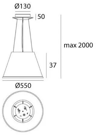Artemide 1124110A - Luster na lanku CHOOSE MEGA 3xE27/12W/230V biela