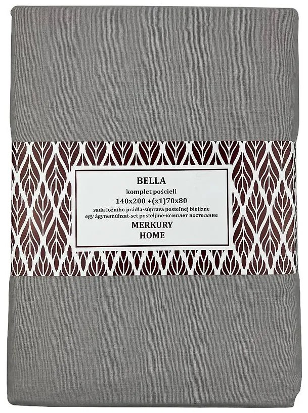 Obliečky Mono bavlna svetlošedá 140x200 + (1) 70x80 Merkury Home