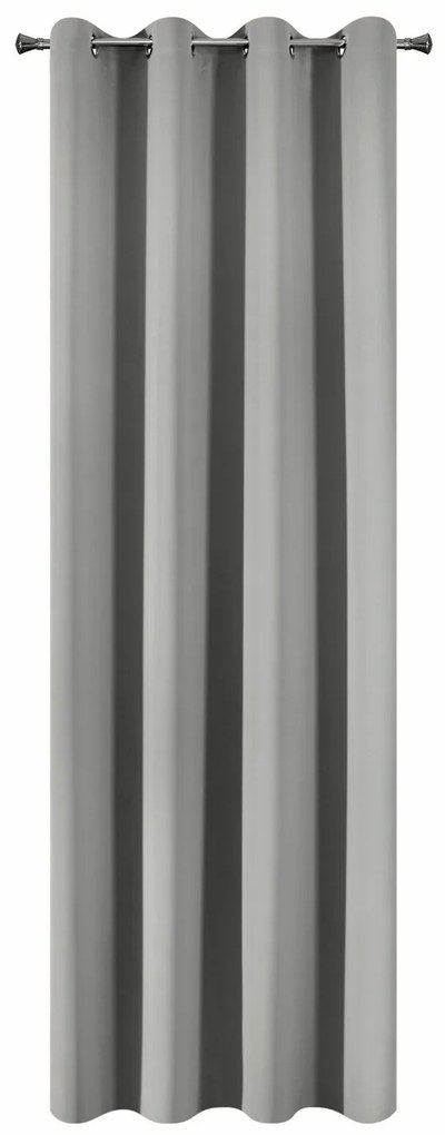 ZATEMŇOVACÍ ZÁVES NA KRÚŽKOCH LOGAN 135X250 CM STRIEBORNÁ