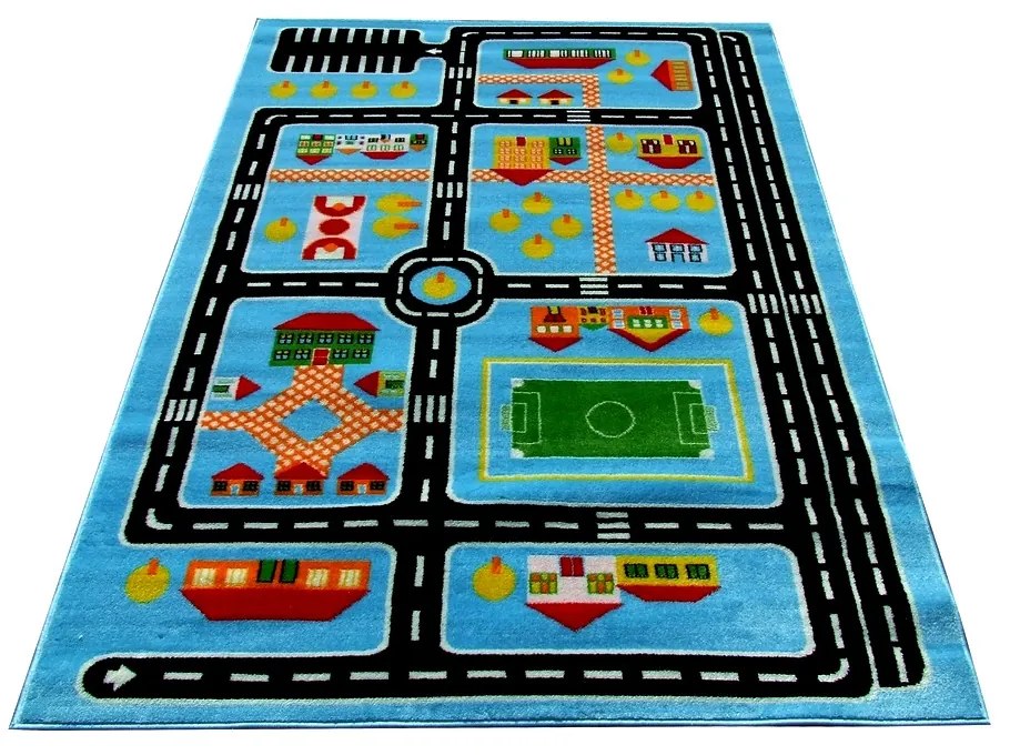 Detský kusový koberec Plán mesta modrý, Velikosti 240x330cm