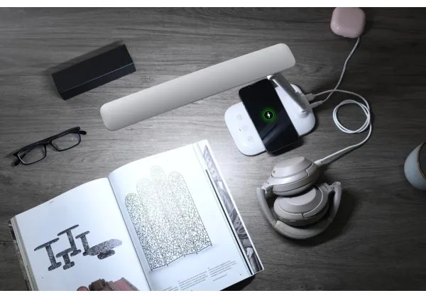 Immax 09107L - LED stmievateľná stolná lampa s bezdrôtovým nabíjaním QI LUMI LED/7W/230V biela