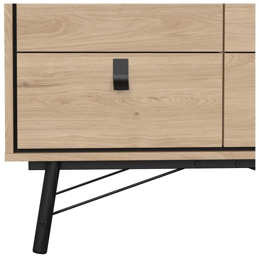 Nízka komoda v dekore duba v prírodnej farbe 102x99 cm Ry – Tvilum