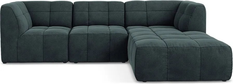 Modrá zamatová rohová pohovka (pravý roh/s leňoškou) Aloha – Makamii