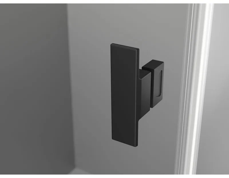 Mexen, Mexen Mist T pravý výklopný sprchový kút 90 x 70 cm, čierna mriežka - 8A4T-090-070-70-77-P