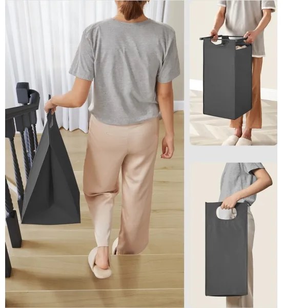 Kôš na bielizeň REX čierna/šedá