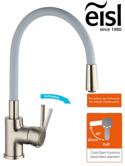 Eisl Kuchynská batéria Flexo, s funkciou Cold-Start (ušľachtilá oceľ/sivá) (100335792)