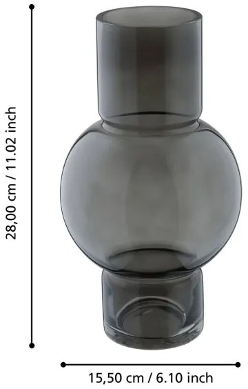 Eglo 421231 - Sklenená váza AMPITABE 28x15,5 cm čierna