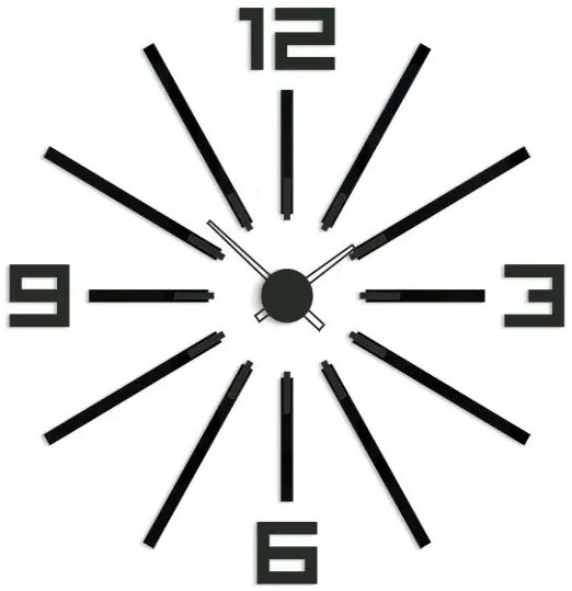 Nástěnné samolepící hodiny Big 115 cm černé