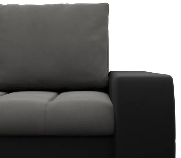 Rohová rozkladacia sedačka AURORA ľavá tmavosivá / čierna