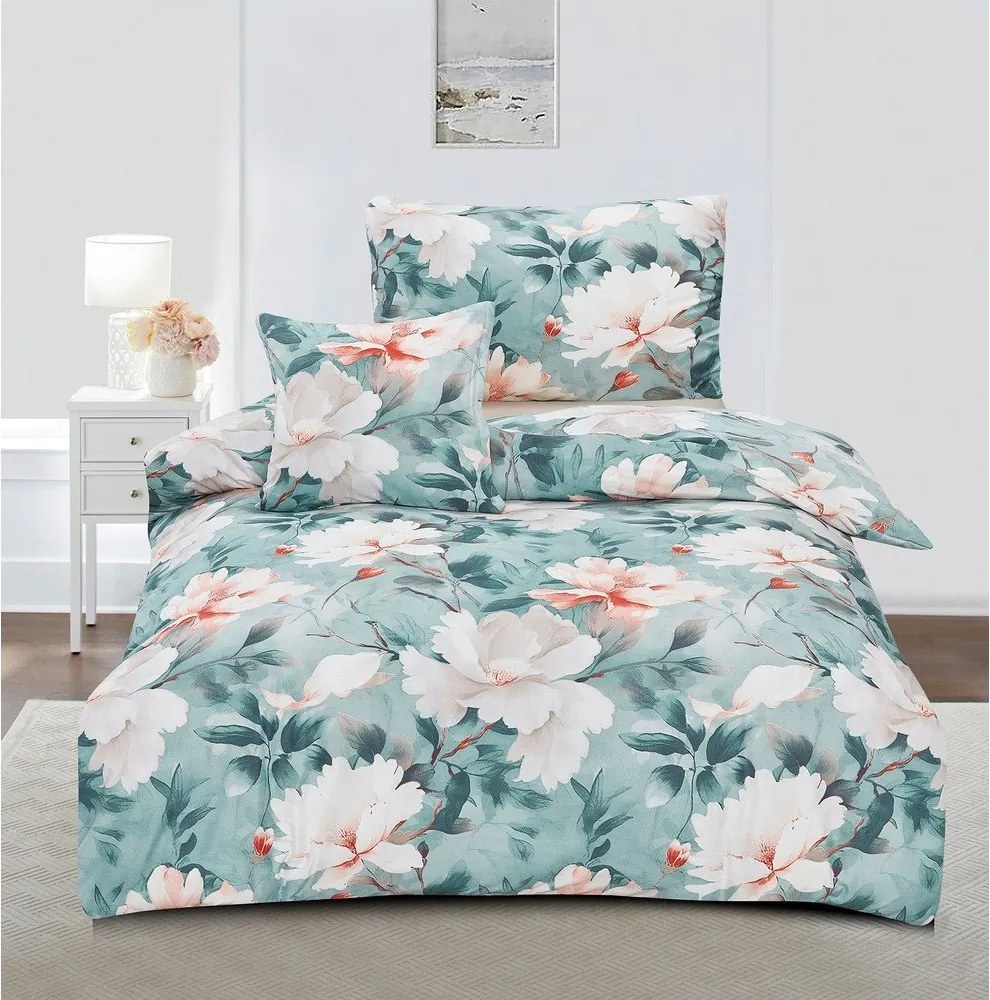 Tyrkysové 3-dielne obliečky na jednolôžko z mikrosaténu 140x200 cm Selma – My House