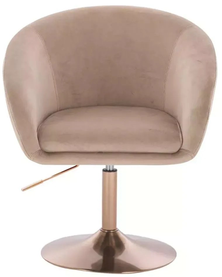LuxuryForm DESIGN Stolička VENICE VELUR na zlatom tanieri - latte