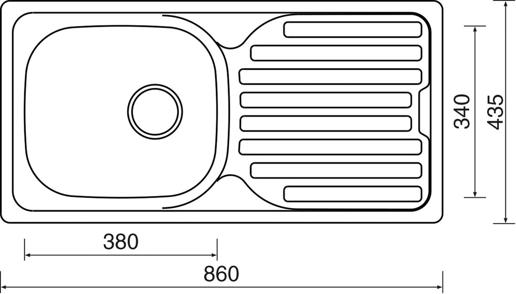 Nerezový drez Sinks CLASSIC 860 V matný