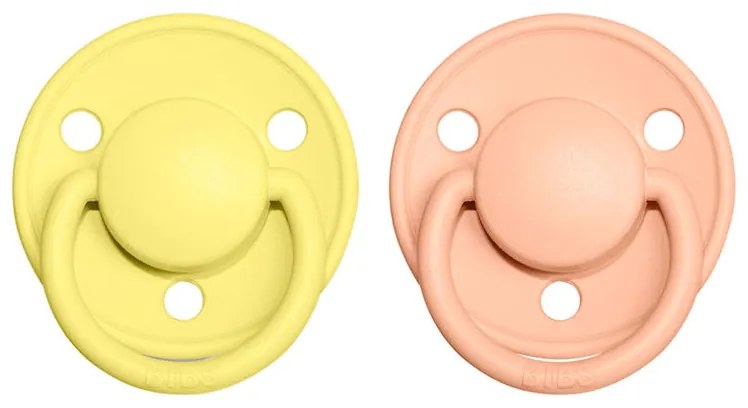 BIBS De Lux cumlíky, silikón 2ks - one size - Peach sunset Sunshine