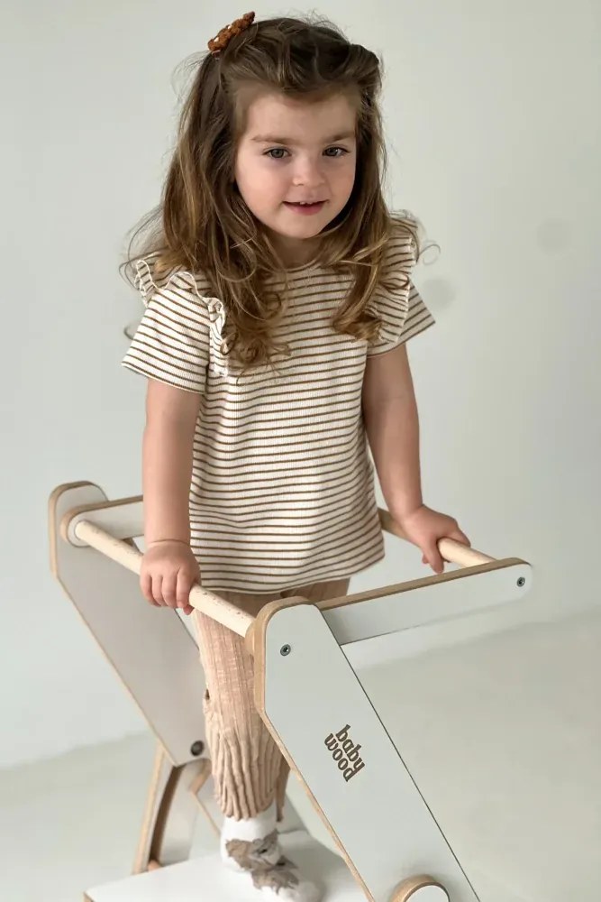 Učiaca montessori detská veža skladacia biela