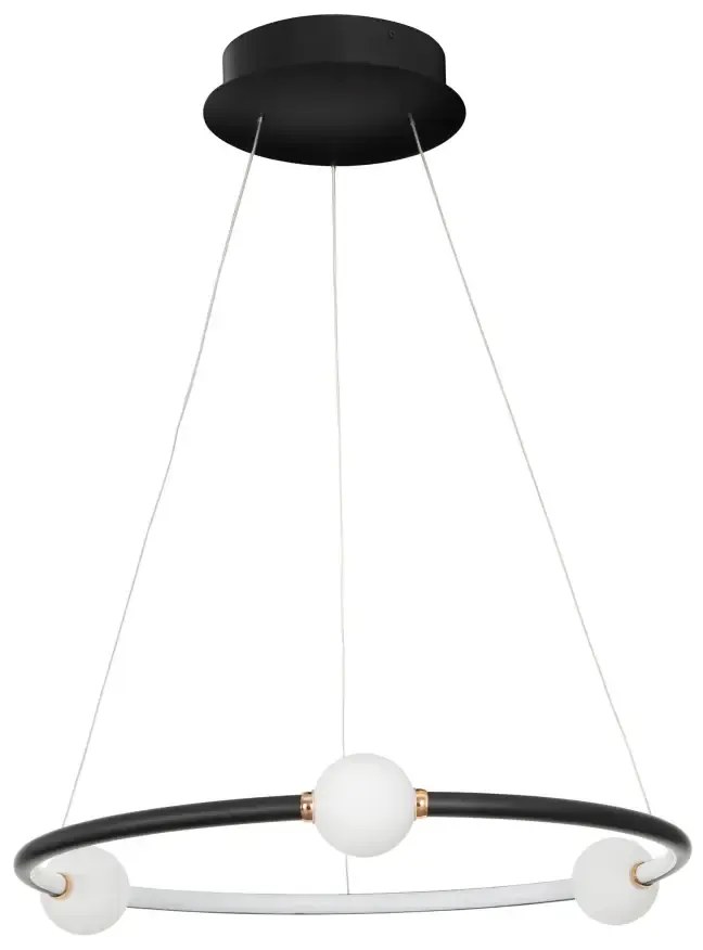 LED luster Celia 64 čierne s diaľkovým ovládaním