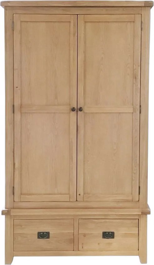 Šatníková dvojdverová skriňa s 2 zásuvkami, 112x57x195 cm