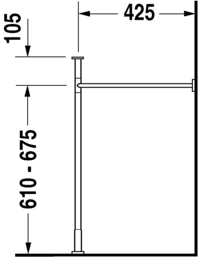 DURAVIT Vero stojací kovový podstavec pod umývadlo (pre 045480, 235080), 725 x 425 x 715 mm, chróm, 0030661000