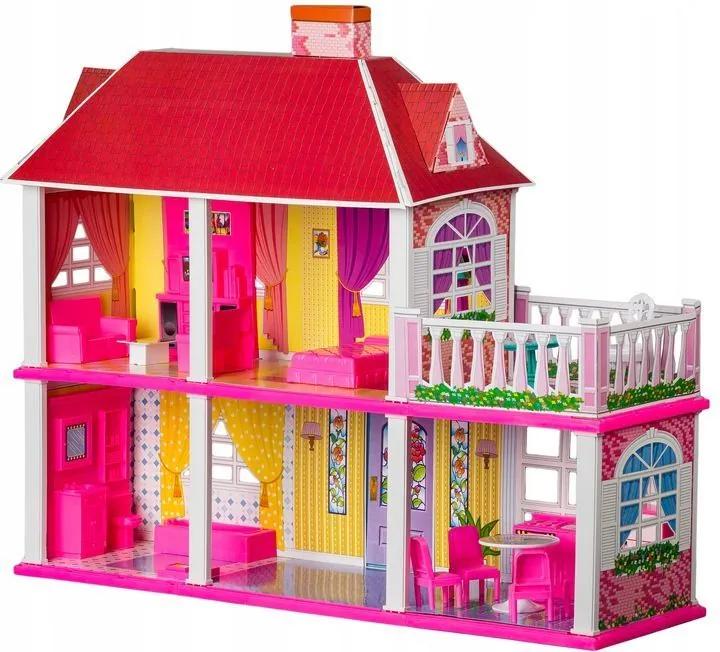 EcoToys Veľký domček pre bábiky 70 x 83 cm, rezidencie a nábytok, HC33424