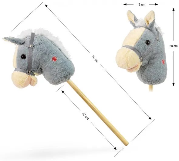 Kôň na palici Milly Mally sivý