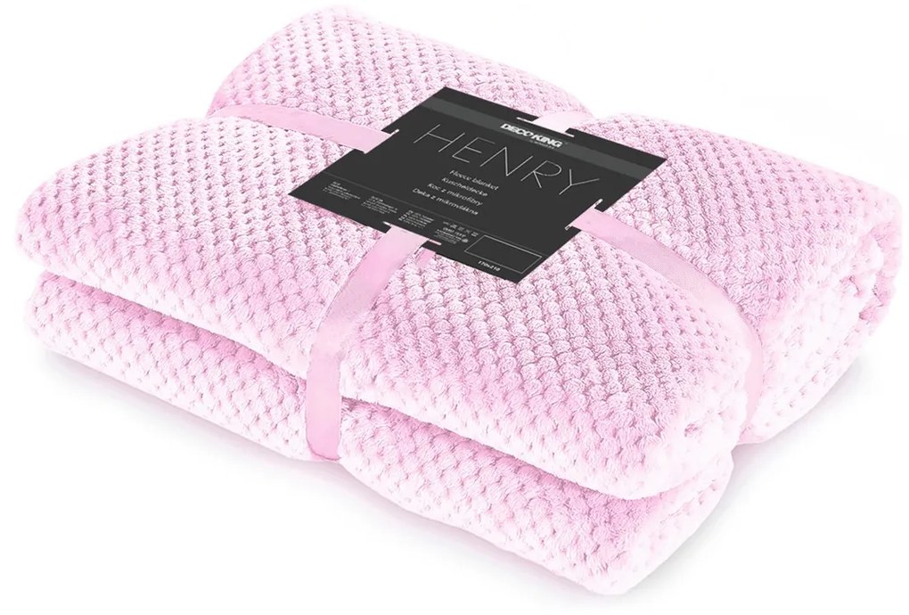Deka z mikrovlákna DecoKing Toby ružová, velikost 170x210