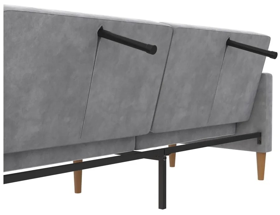 Svetlosivá zamatová rozkladacia pohovka 207 cm Lilly – Støraa