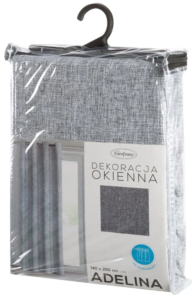 ZÁVES NA KRÚŽKOCH ADELINA 140X250 CM SIVÁ