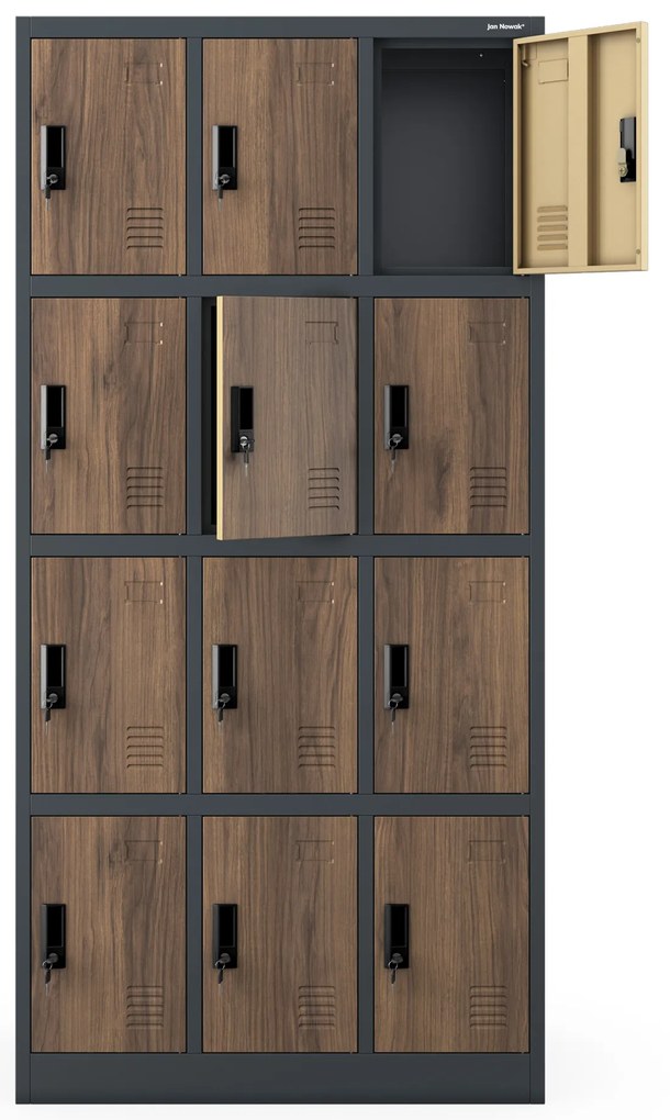 Šatňová skriňa MARCIN, 900 x 1850 x 400 mm, Eco Design: antracit/orech