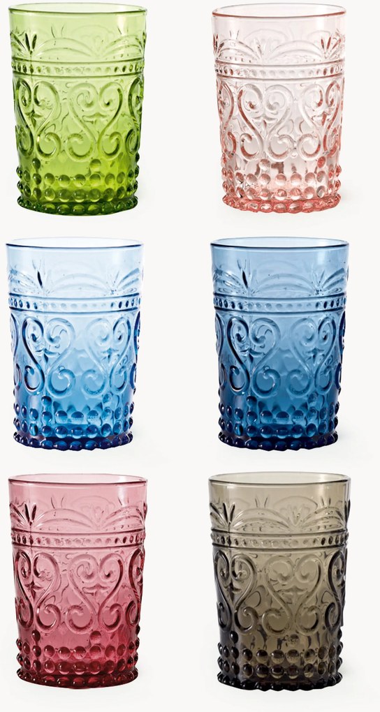 Súprava ručne vyrobených pohárov na vodu Provenzale, 6 ks