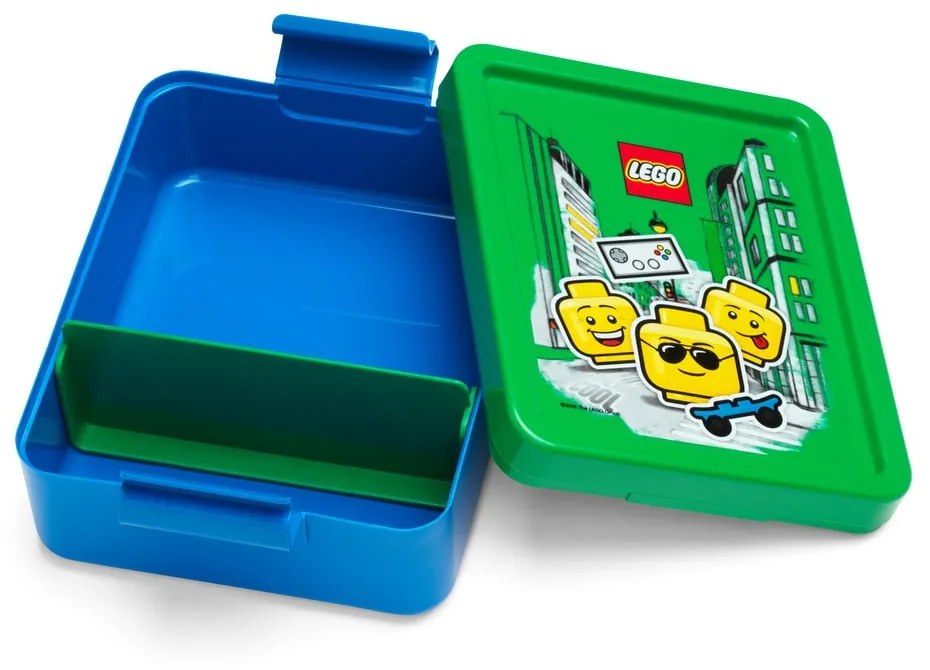 Modrý box na desiatu so zeleným vekom LEGO® Iconic