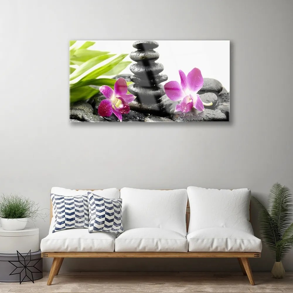 Skleneny obraz Kamene zen kúpele orchidea 100x50 cm 2 Prívesky