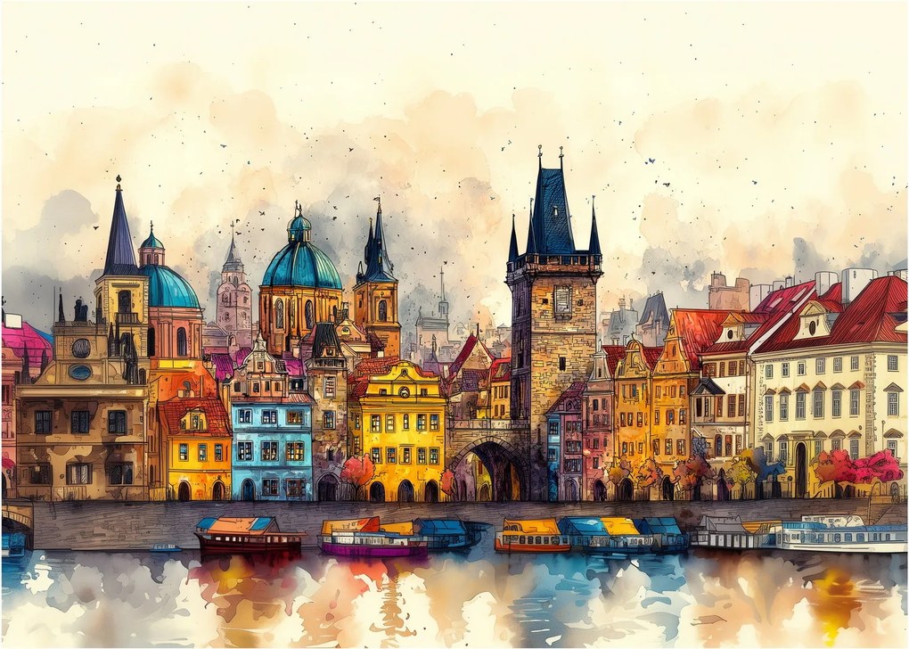 Obraz - Jeseň v maľovanom meste (70x50 cm)