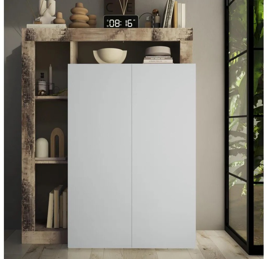 Skriňa LENOR biela/javor