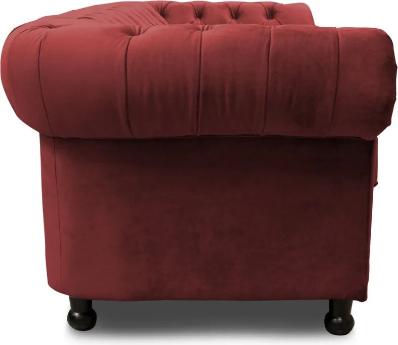 Pohovka Chesterfield, červená látka