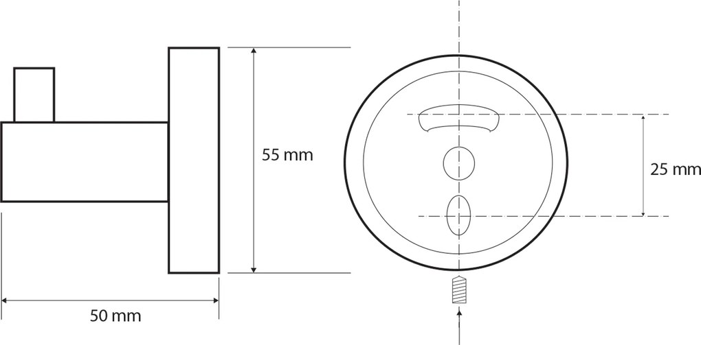 Sapho Sapho, X-ROUND GUN METAL háčik, gun metal, XR205GM